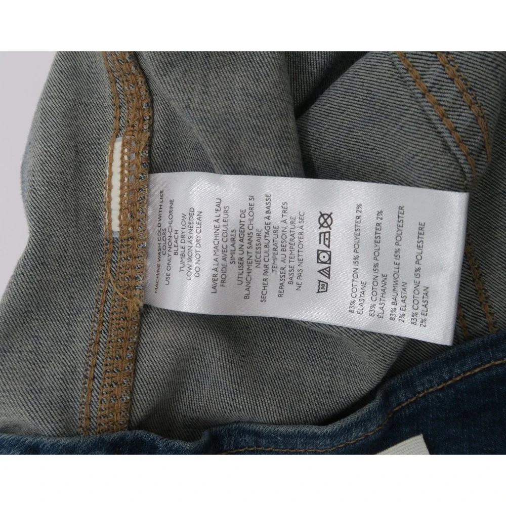 We The Free Free People Crvy Oasis High Rise Button‎ Fly Denim Shorts Blue 35